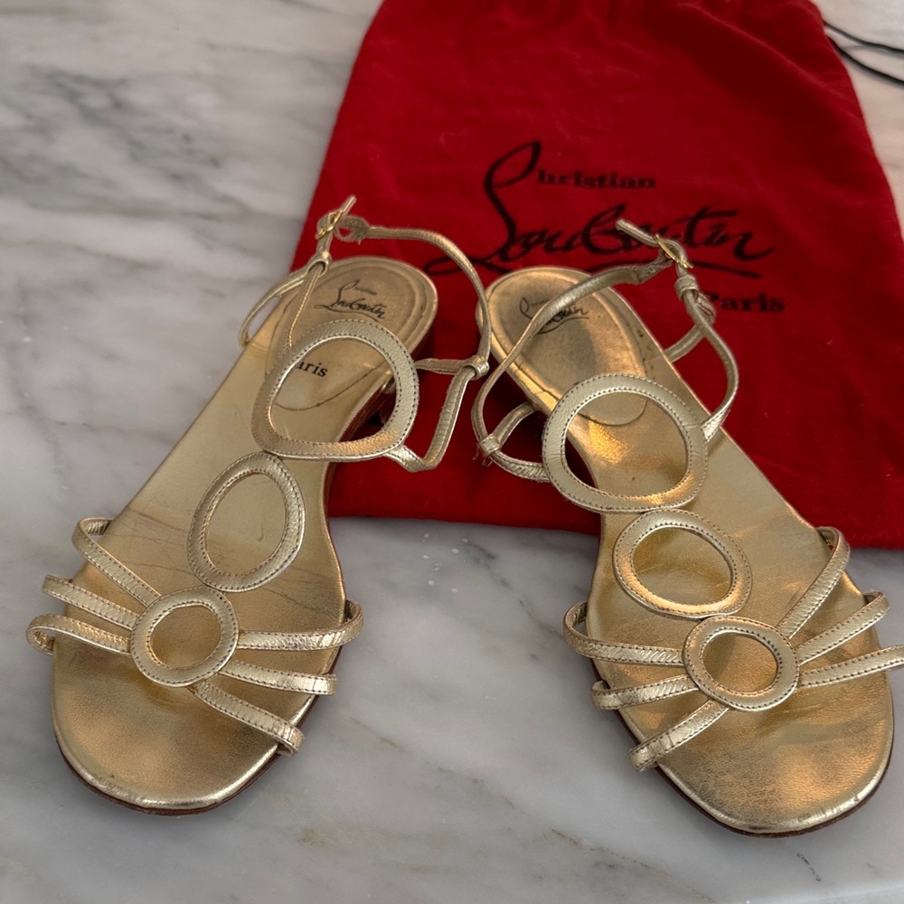 Christian Louboutin Metallic Gold Sandals